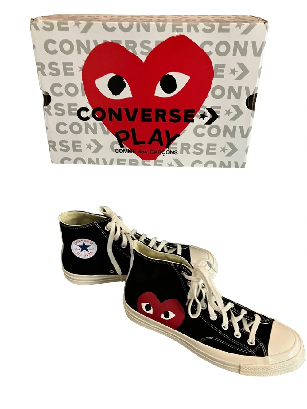 NWB CONVERSE X PLAY COMME DES GARÇONS CHUCK 70 HIGH TOP SNEAKERS MNS 10 WMS 12